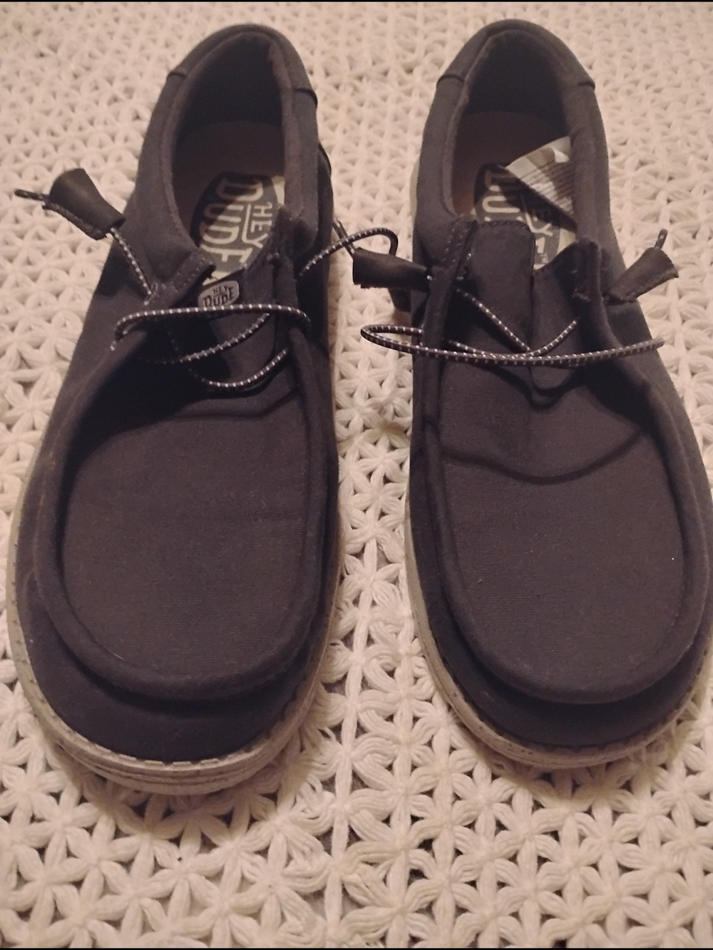 Hey Dude Black Casual Slip-On Shoes with Reflective Laces